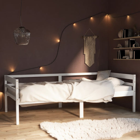 vidaXL Bed Frame | White | Solid pinewood | Single | Durable | Bed Frame