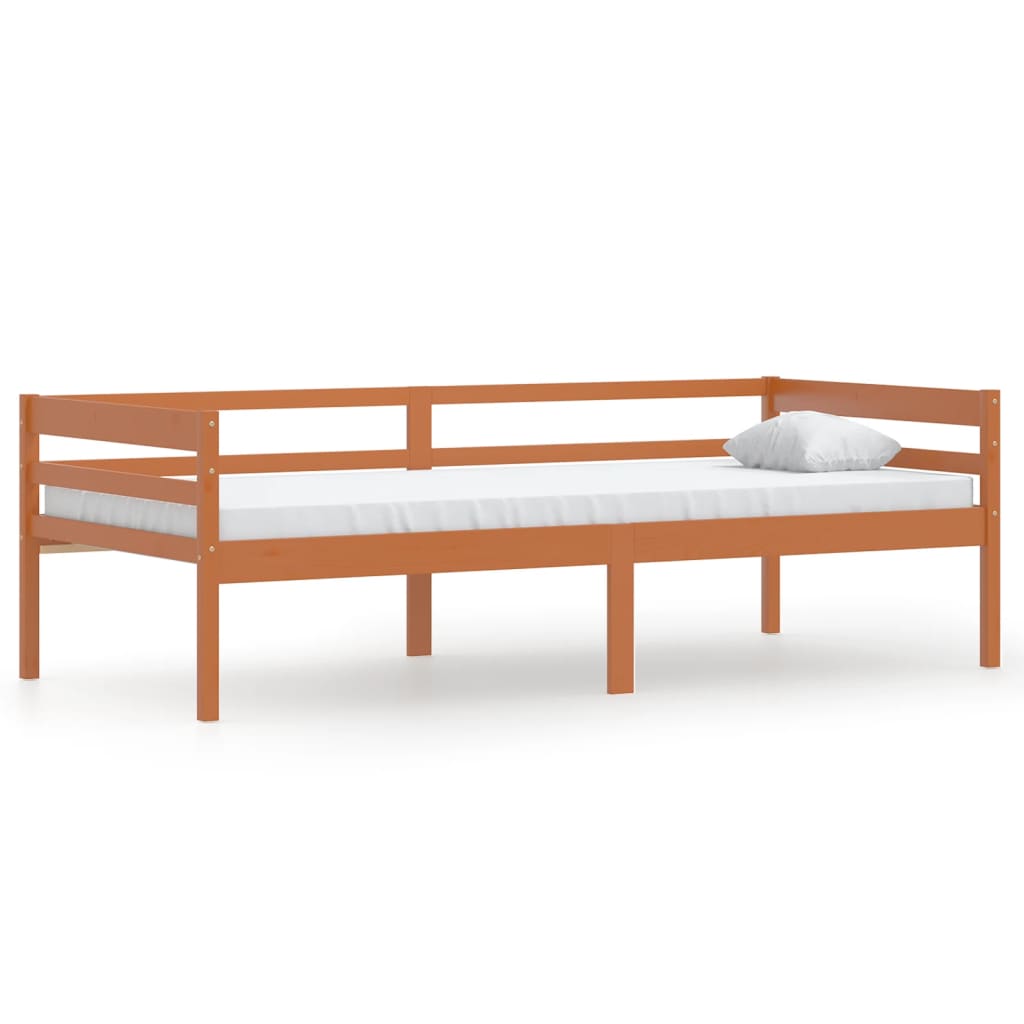 vidaXL Bed Frame | Honey Brown | Solid pine | Single | Tough | Bed Frame