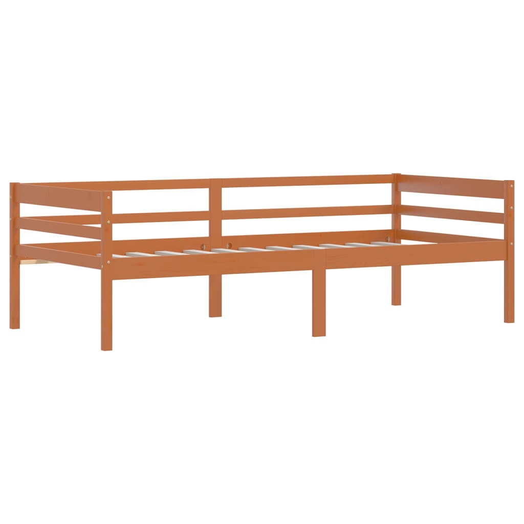 vidaXL Bed Frame | Honey Brown | Solid pine | Single | Tough | Bed Frame