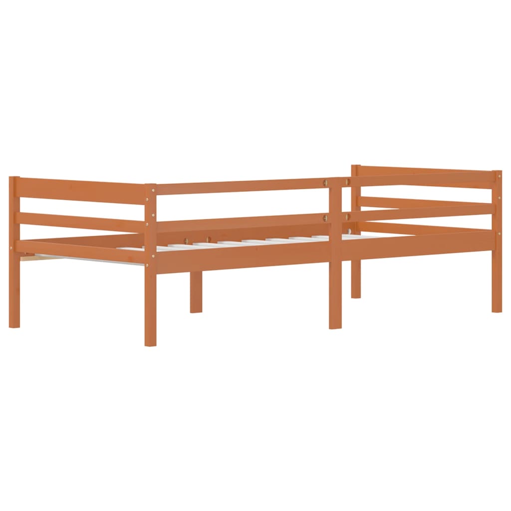 vidaXL Bed Frame | Honey Brown | Solid pine | Single | Tough | Bed Frame