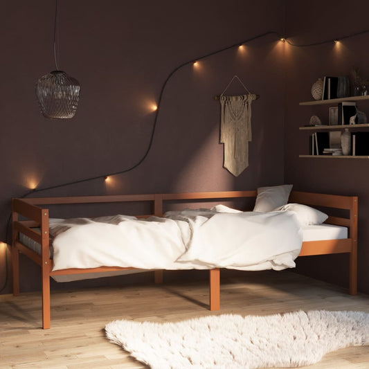 vidaXL Bed Frame | Honey Brown | Solid pine | Single | Tough | Bed Frame