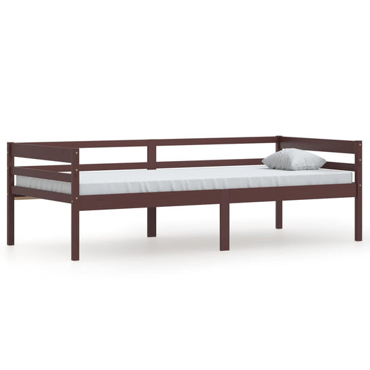 vidaXL Bed Frame | Dark brown | Solid Pine wood | Single | Durable | Bed Frame