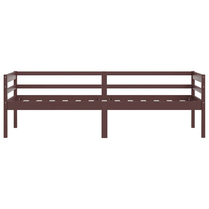 vidaXL Bed Frame without Mattress Dark Brown Solid Pinewood 90x200 cm