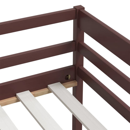 vidaXL Bed Frame without Mattress Dark Brown Solid Pinewood 90x200 cm