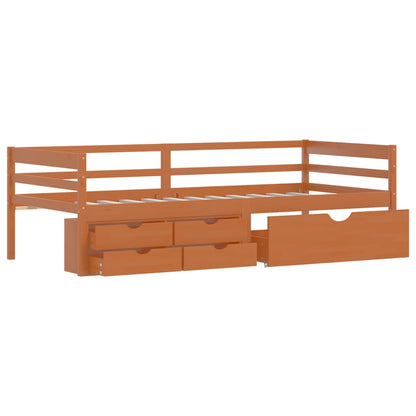 vidaXL Bed Frame | Honey brown | Solid pine wood | Single | Bed Frame