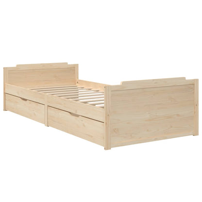 vidaXL Bed Frame | Natural Pine | Solid Pine Wood | Single | Bed Frame