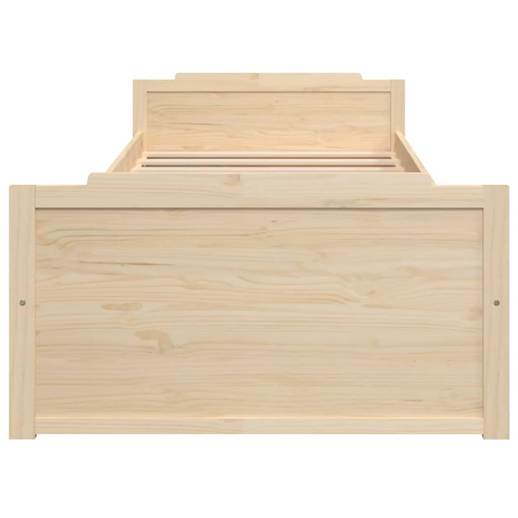 vidaXL Bed Frame | Natural Pine | Solid Pine Wood | Single | Bed Frame