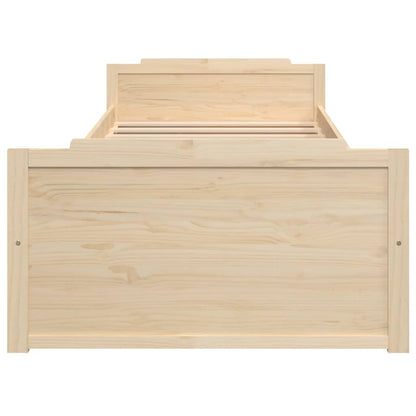 vidaXL Bed Frame | Natural Pine | Solid Pine Wood | Single | Bed Frame