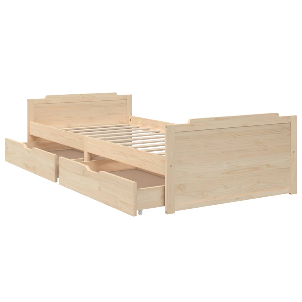 vidaXL Bed Frame | Natural Pine | Solid Pine Wood | Single | Bed Frame