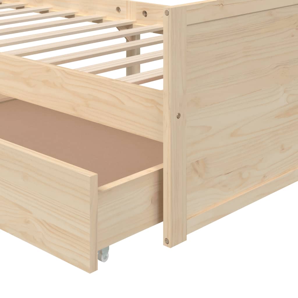 vidaXL Bed Frame | Natural Pine | Solid Pine Wood | Single | Bed Frame