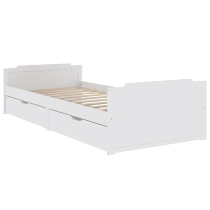 vidaXL Bed Frame | White | Solid pine wood | Single | Minimalist