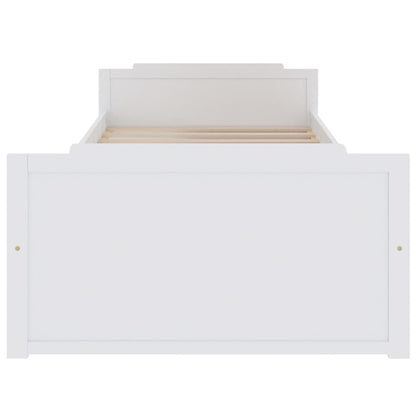 vidaXL Bed Frame | White | Solid pine wood | Single | Minimalist