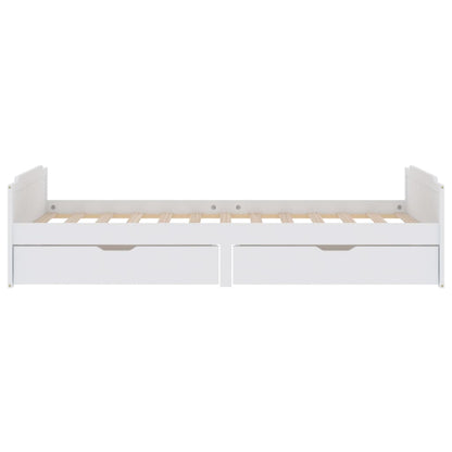 vidaXL Bed Frame | White | Solid pine wood | Single | Minimalist