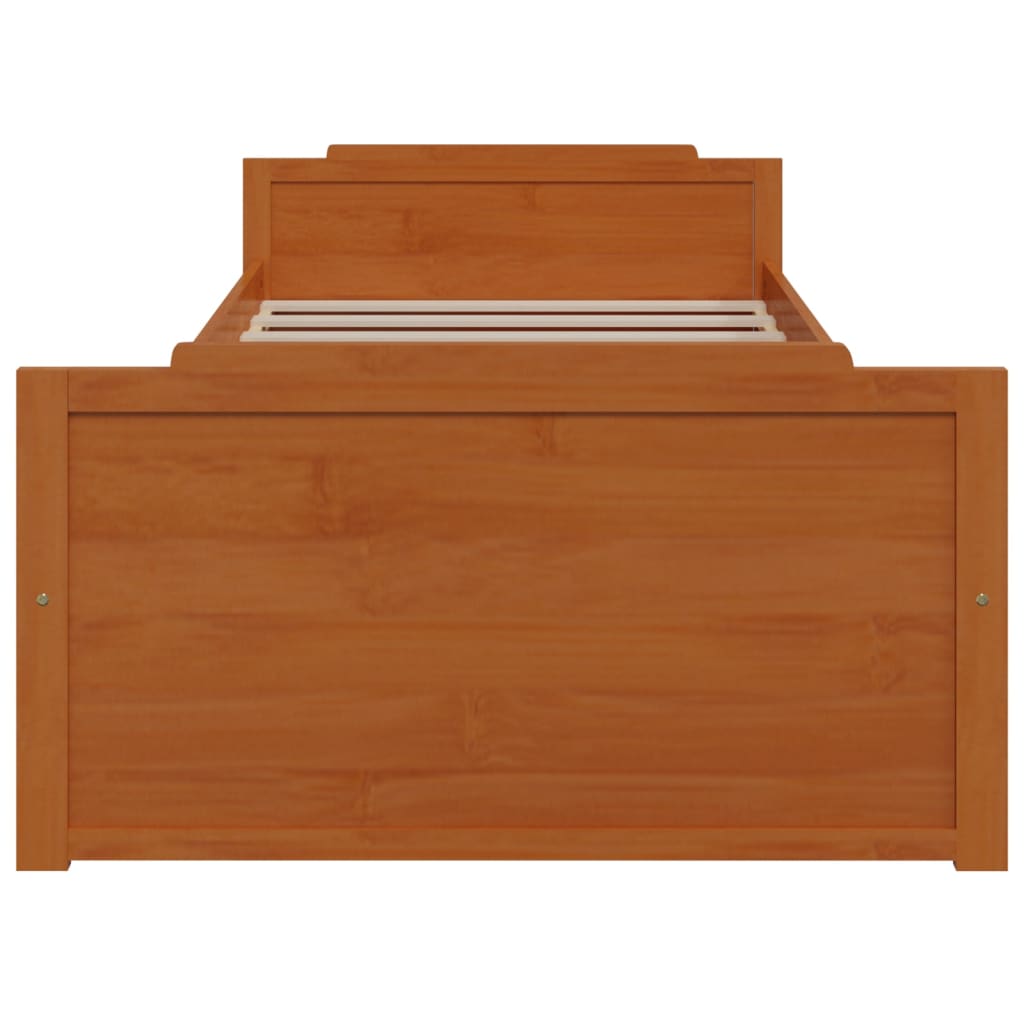vidaXL Bed Frame | Honey brown | Solid pine wood | Single | Bed Frame
