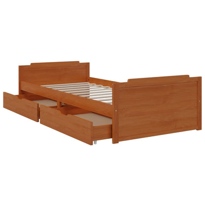 vidaXL Bed Frame | Honey brown | Solid pine wood | Single | Bed Frame