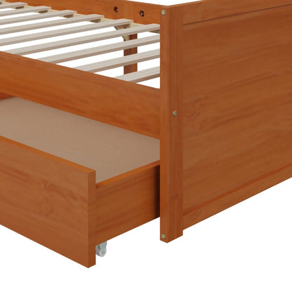 vidaXL Bed Frame | Honey brown | Solid pine wood | Single | Bed Frame