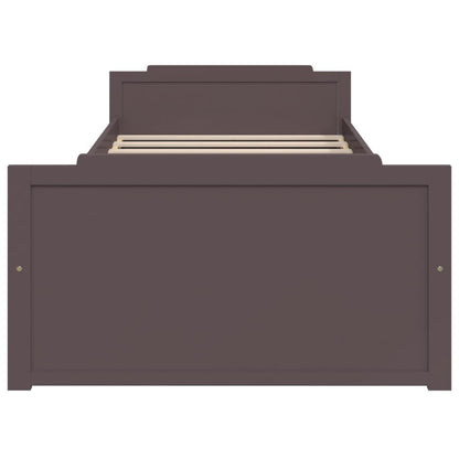 vidaXL Bed Frame without Mattress Dark Brown Solid Wood Pine 90x200 cm