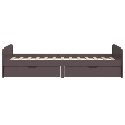 vidaXL Bed Frame without Mattress Dark Brown Solid Wood Pine 90x200 cm