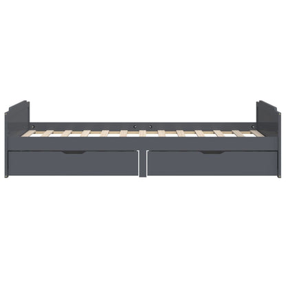 vidaXL Bed Frame | Dark Grey | Solid Pine Wood | Single | Bed Frame