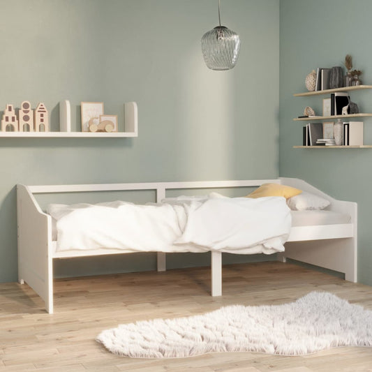 vidaXL Day Bed | White | Solid Pinewood | 90x200cm
