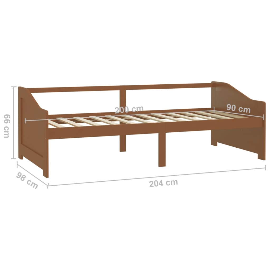 vidaXL Day Bed | Honey brown | Solid pinewood | 3-Seater