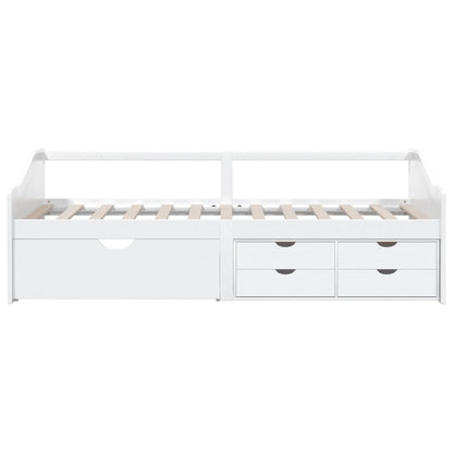 vidaXL 3-Seater Day Bed without Mattress White Solid Pinewood 90x200cm