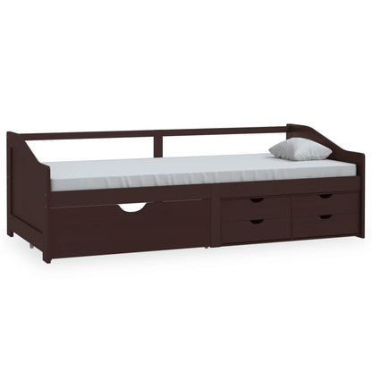 vidaXL 3-Seater Day Bed without Mattress Dark Brown Solid Pinewood 90x200cm