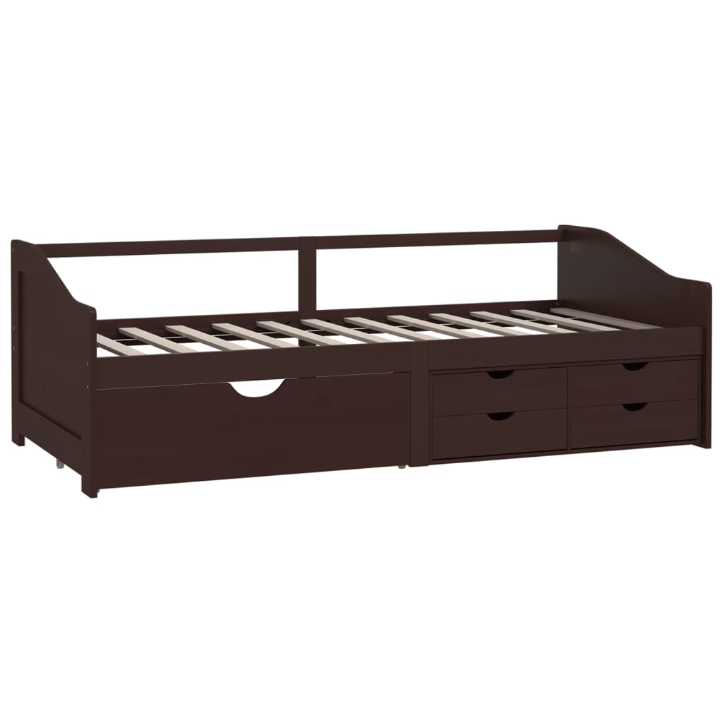 vidaXL 3-Seater Day Bed without Mattress Dark Brown Solid Pinewood 90x200cm