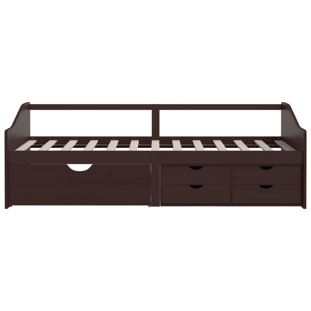 vidaXL 3-Seater Day Bed without Mattress Dark Brown Solid Pinewood 90x200cm
