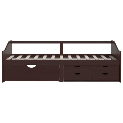 vidaXL 3-Seater Day Bed without Mattress Dark Brown Solid Pinewood 90x200cm