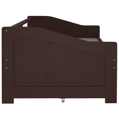 vidaXL 3-Seater Day Bed without Mattress Dark Brown Solid Pinewood 90x200cm