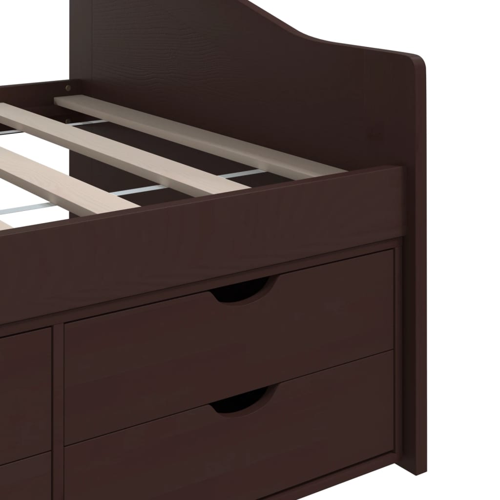 vidaXL 3-Seater Day Bed without Mattress Dark Brown Solid Pinewood 90x200cm