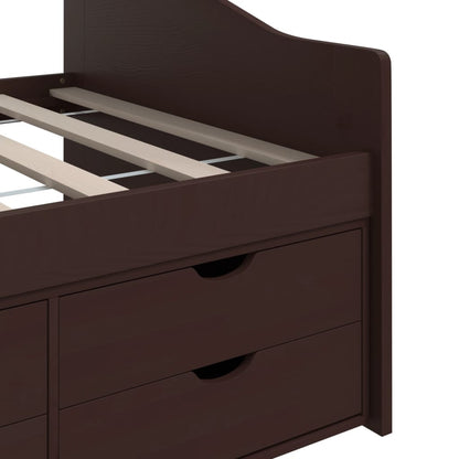 vidaXL 3-Seater Day Bed without Mattress Dark Brown Solid Pinewood 90x200cm