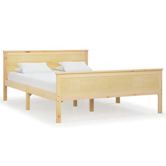 vidaXL Bed Frame | Pine Wood | Solid pinewood | Double | Durable | Bed Frame