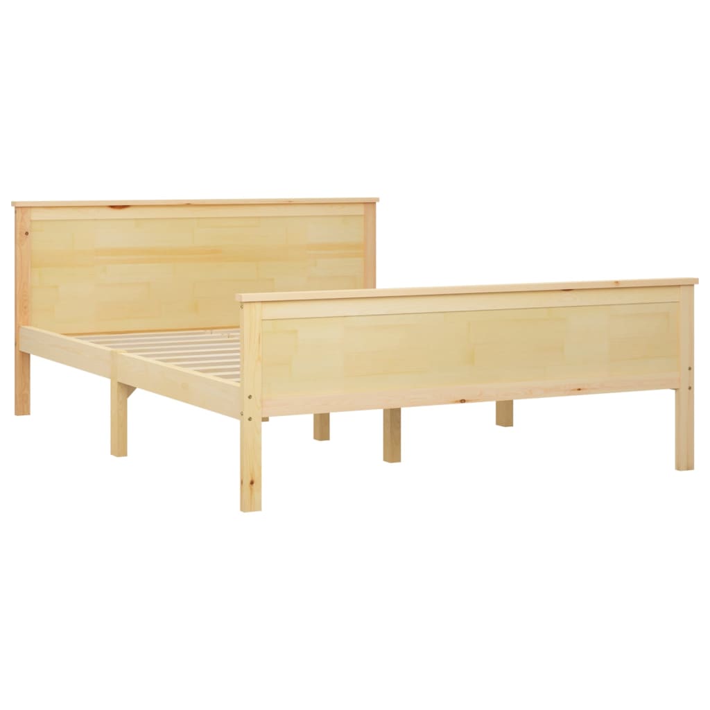 vidaXL Bed Frame | Pine Wood | Solid pinewood | Double | Durable | Bed Frame