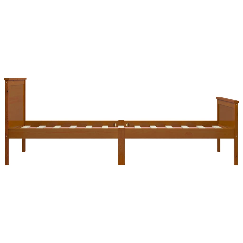 vidaXL Bed Frame | Honey Brown | Solid pine wood, plywood | Single Bed