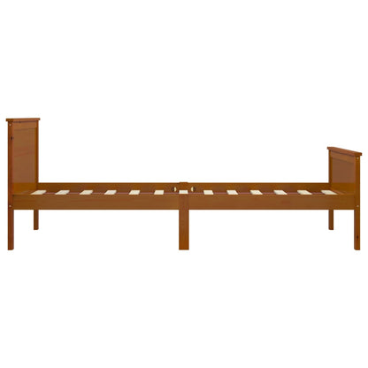 vidaXL Bed Frame | Honey Brown | Solid pine wood, plywood | Single Bed