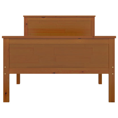vidaXL Bed Frame | Honey Brown | Solid pine wood, plywood | Single Bed