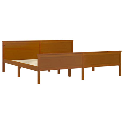vidaXL Bed Frame | Honey Brown | Solid Pine Wood, Plywood | Double |  Durable