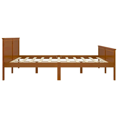 vidaXL Bed Frame | Honey Brown | Solid Pine Wood, Plywood | Double |  Durable