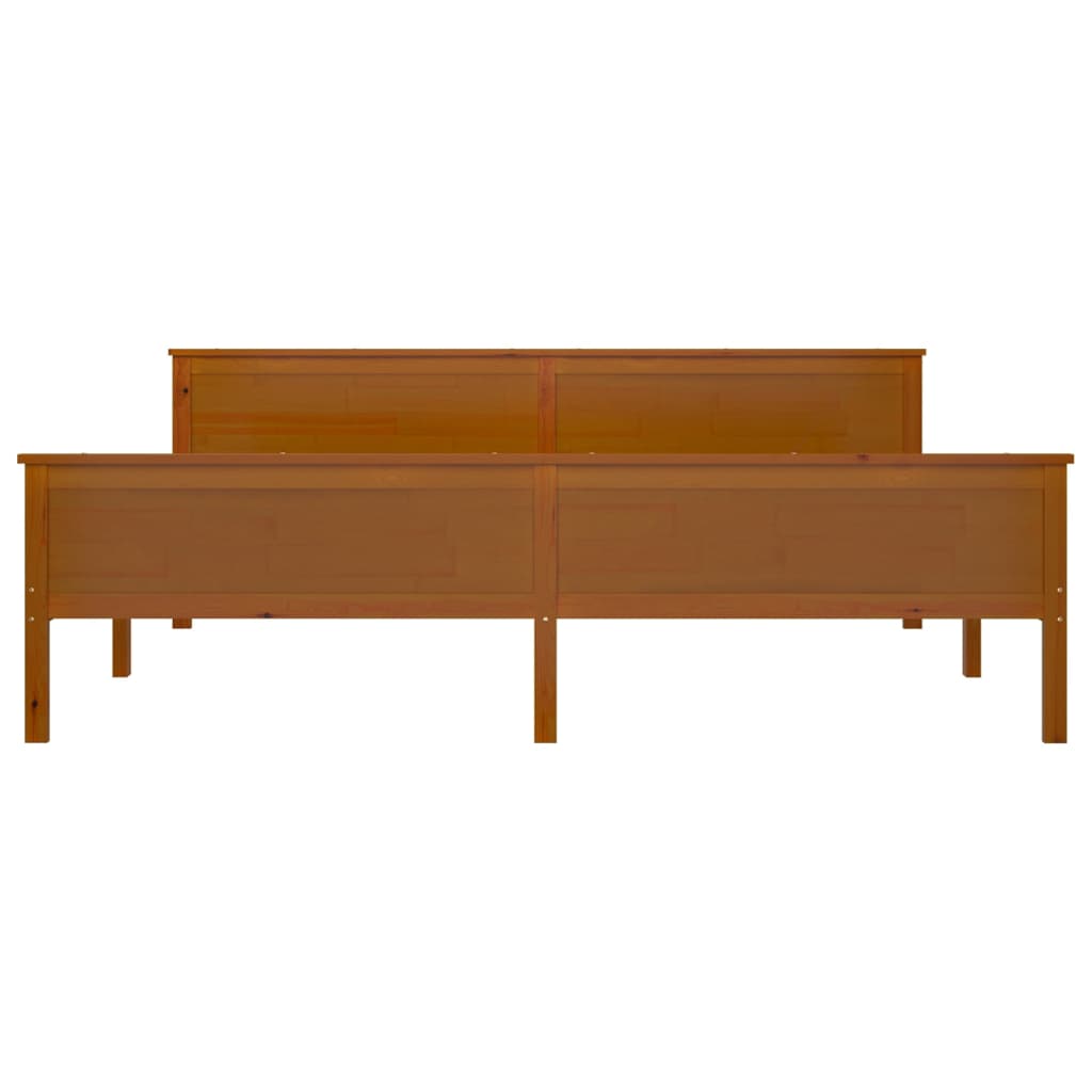 vidaXL Bed Frame | Honey Brown | Solid Pine Wood, Plywood | Double |  Durable