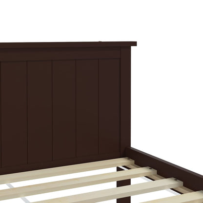 vidaXL Bed Frame without Mattress Dark Brown Solid Wood Pine 90x200 cm