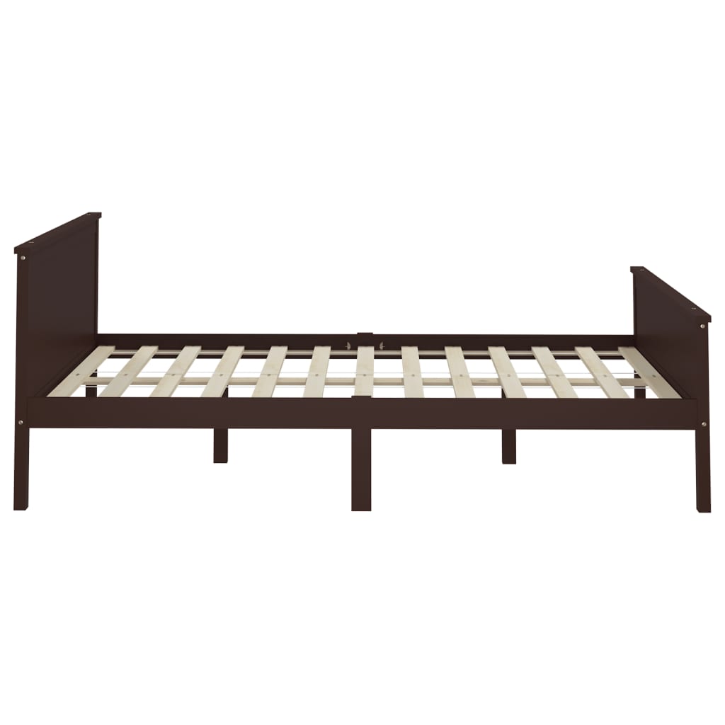 vidaXL Bed Frame | Dark Brown | Solid Pine Wood, Plywood | 120x200 cm | Durable
