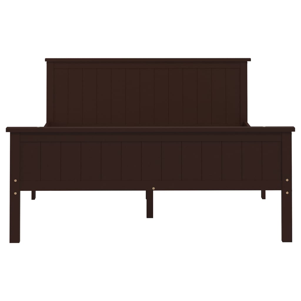 vidaXL Bed Frame | Dark Brown | Solid Pine Wood, Plywood | 120x200 cm | Durable