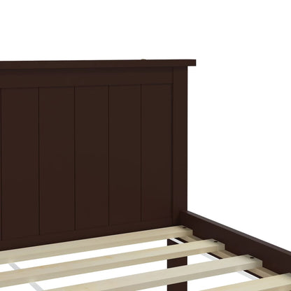 vidaXL Bed Frame | Dark Brown | Solid Pine Wood, Plywood | 120x200 cm | Durable