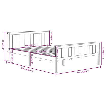 vidaXL Bed Frame | Dark Brown | Solid Pine Wood, Plywood | 120x200 cm | Durable