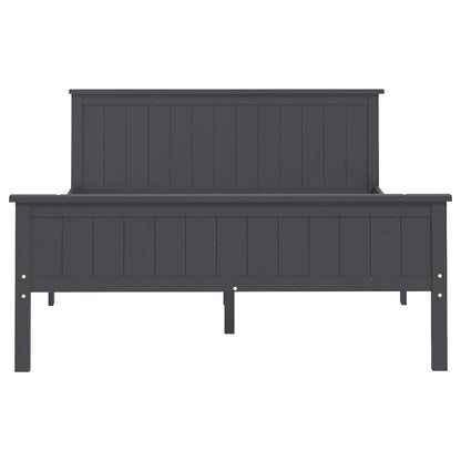 vidaXL Bed Frame | Grey | Solid pine wood, Plywood | 160x200 cm | Minimalist