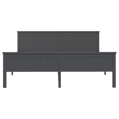 vidaXL Bed Frame | Grey | Solid Pine Wood, Plywood | Double | Bed Frame