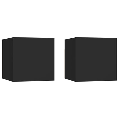 vidaXL Bedside Cabinets 2 pcs Black 30.5x30x30 cm Engineered Wood