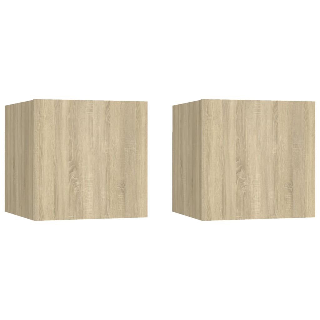 vidaXL Bedside Cabinets 2 pcs Sonoma Oak 30.5x30x30 cm Engineered Wood